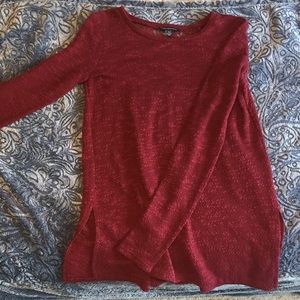 Burgundy Long sleeve lace top